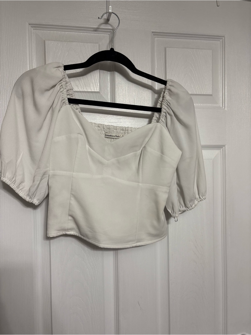 Abercrombie & Fitch White Puff-Sleeve Corset Top - Picture 5 of 10